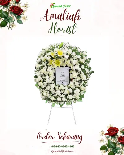 Krans Bunga Duka Cita di Graha Indah